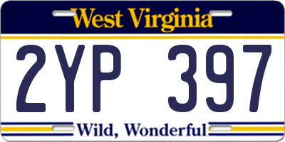 WV license plate 2YP397