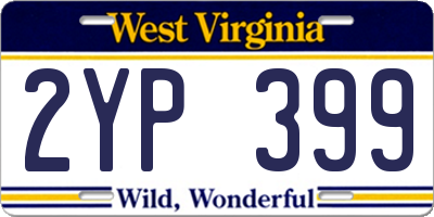 WV license plate 2YP399