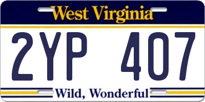 WV license plate 2YP407