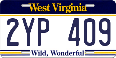 WV license plate 2YP409