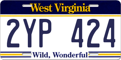 WV license plate 2YP424