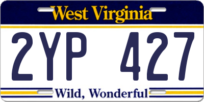 WV license plate 2YP427
