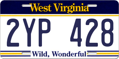 WV license plate 2YP428