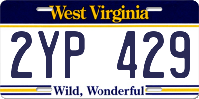 WV license plate 2YP429