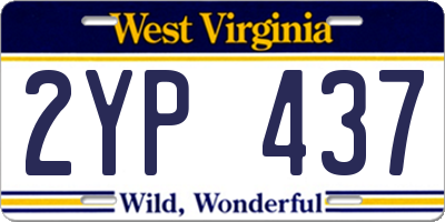 WV license plate 2YP437