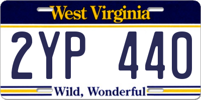 WV license plate 2YP440