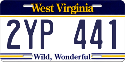 WV license plate 2YP441