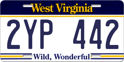 WV license plate 2YP442