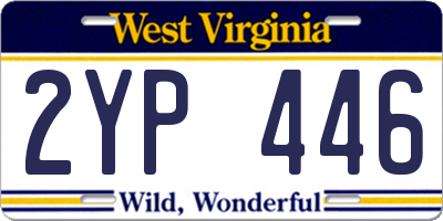 WV license plate 2YP446