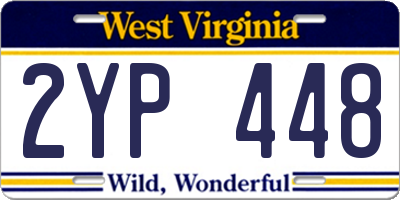 WV license plate 2YP448
