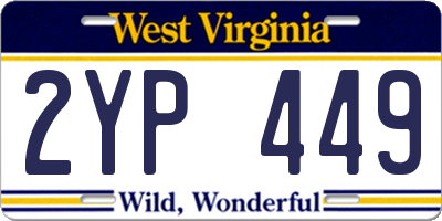 WV license plate 2YP449