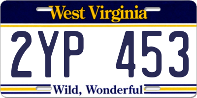 WV license plate 2YP453