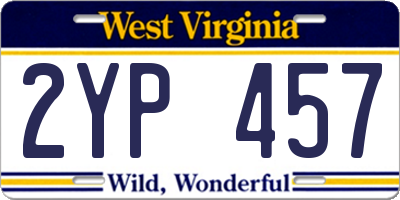 WV license plate 2YP457