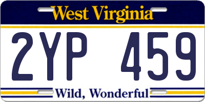 WV license plate 2YP459
