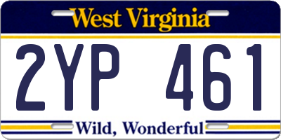 WV license plate 2YP461