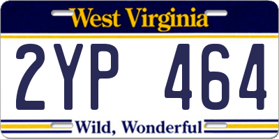 WV license plate 2YP464