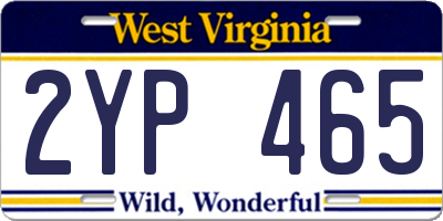 WV license plate 2YP465
