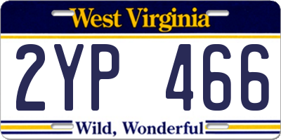 WV license plate 2YP466