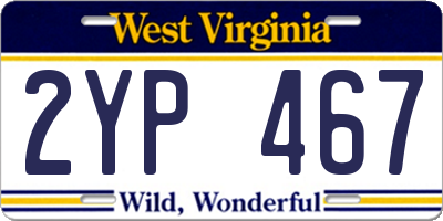 WV license plate 2YP467