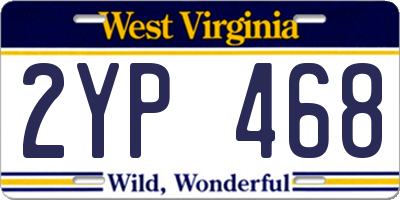 WV license plate 2YP468
