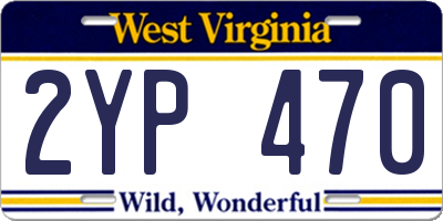 WV license plate 2YP470