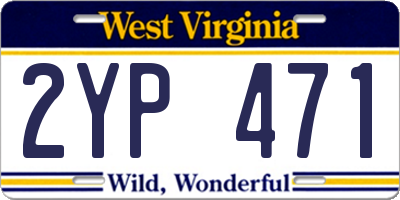 WV license plate 2YP471