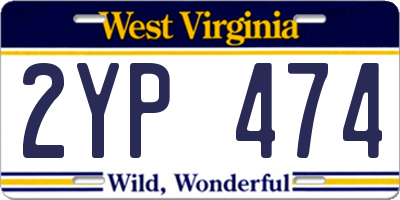 WV license plate 2YP474