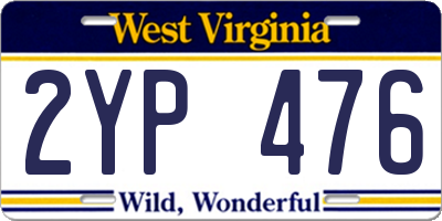 WV license plate 2YP476