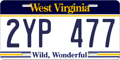 WV license plate 2YP477