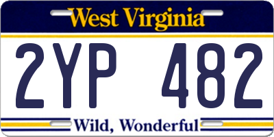 WV license plate 2YP482