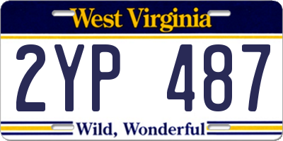 WV license plate 2YP487