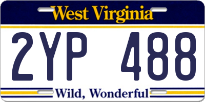 WV license plate 2YP488