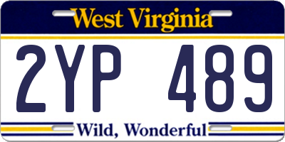 WV license plate 2YP489
