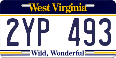 WV license plate 2YP493