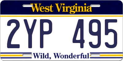 WV license plate 2YP495