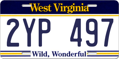 WV license plate 2YP497