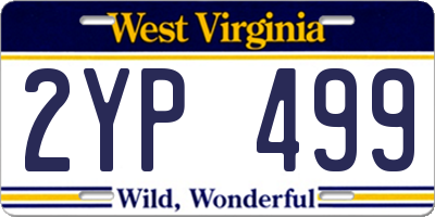 WV license plate 2YP499