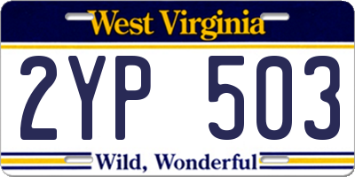 WV license plate 2YP503