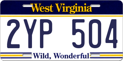 WV license plate 2YP504