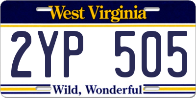 WV license plate 2YP505