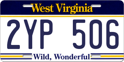 WV license plate 2YP506