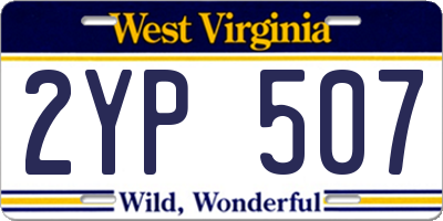 WV license plate 2YP507