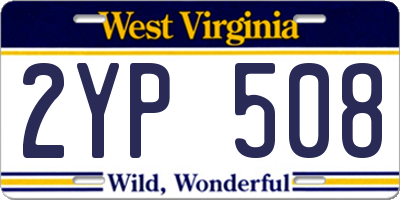 WV license plate 2YP508