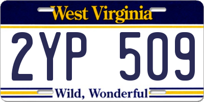 WV license plate 2YP509
