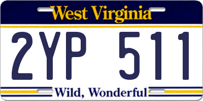 WV license plate 2YP511