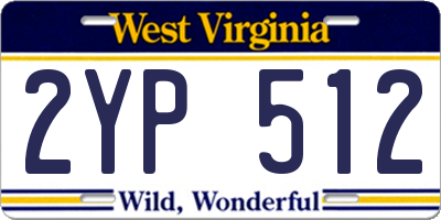 WV license plate 2YP512