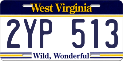 WV license plate 2YP513