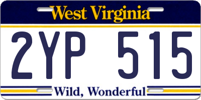 WV license plate 2YP515