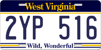 WV license plate 2YP516