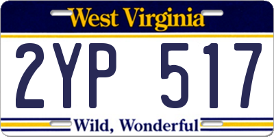 WV license plate 2YP517